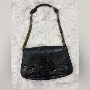 Sonia Rykiel Paris Black Crossbody Bag with Gold Chain